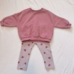 Zara baby sweats and leggings! Perfect for Valentines Day!